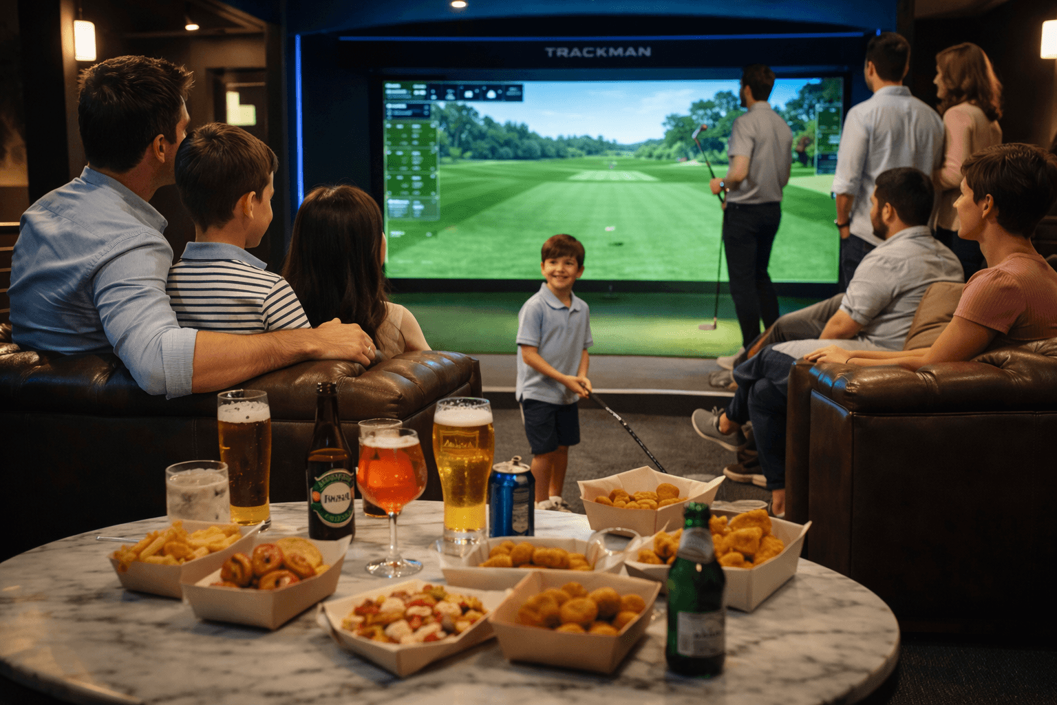 Social atmosphere at TeeBay indoor golf lounge Auckland
